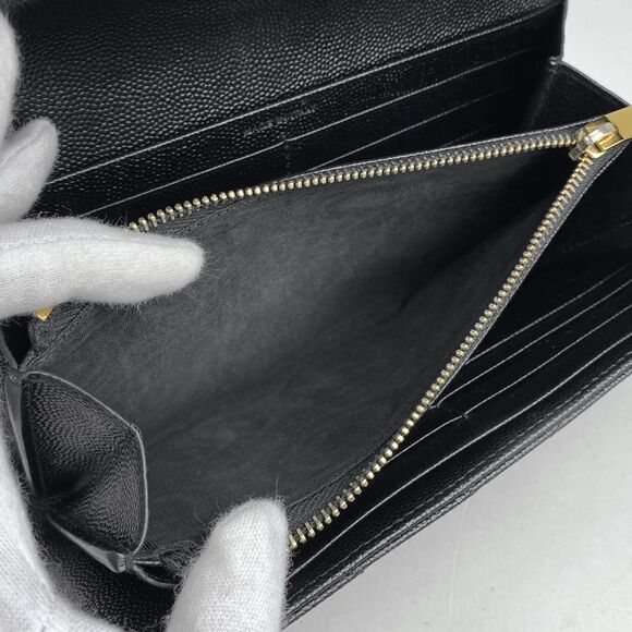 Yves Saint Laurent YVES Saint Laurent Logo Fold Long Wallet Billfold Coin Purse - Picture 7 of 8